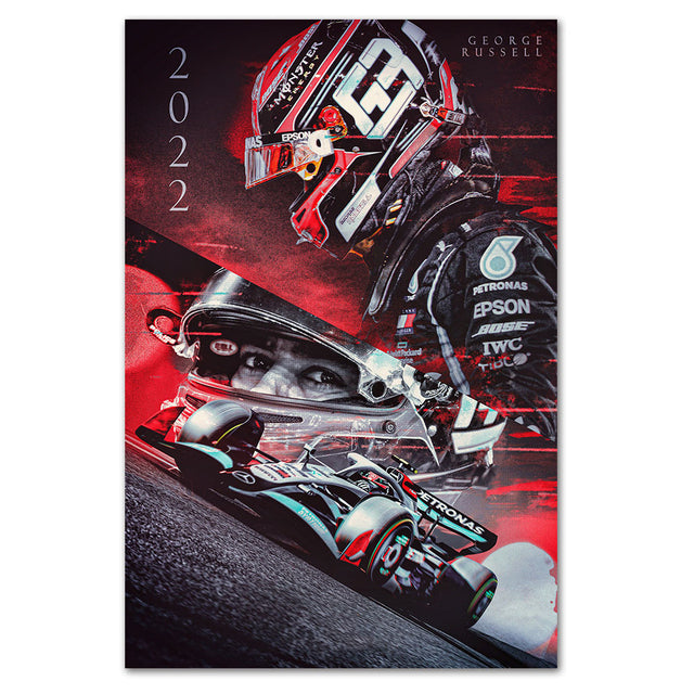 George Russell Canvas Poster - Miniature Motorworld