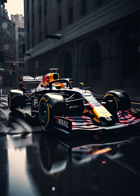 Red Bull F1 Street View Canvas Poster - Miniature Motorworld