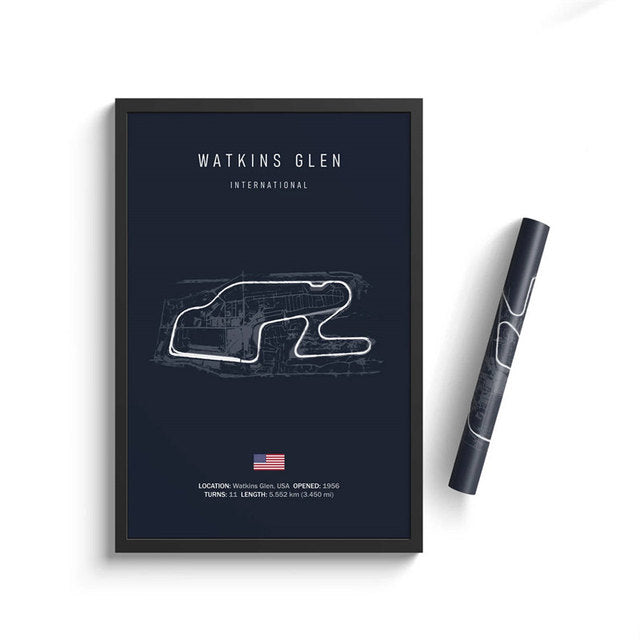 F1 Watkins Glen Circuit Poster - Miniature Motorworld