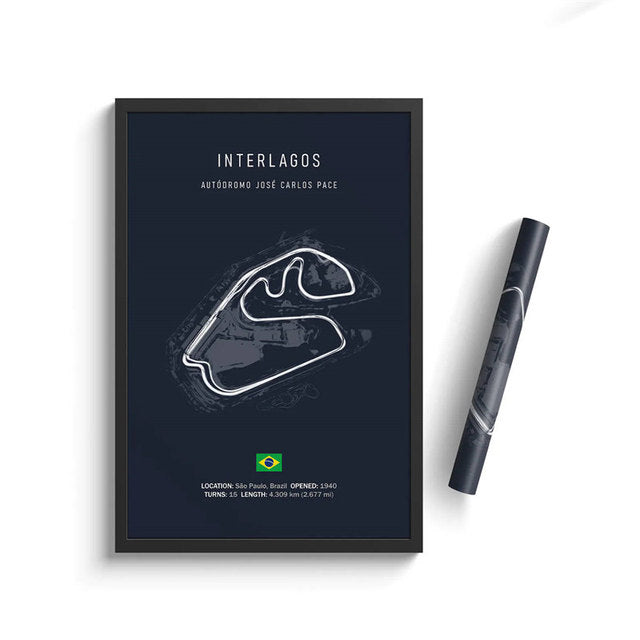 F1 Interlagos Circuit Poster - Miniature Motorworld
