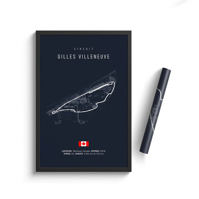 F1 Gilles Villeneuve Circuit Poster - Miniature Motorworld