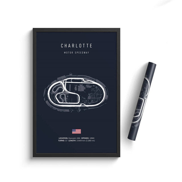 F1 Charlotte Circuit Poster - Miniature Motorworld