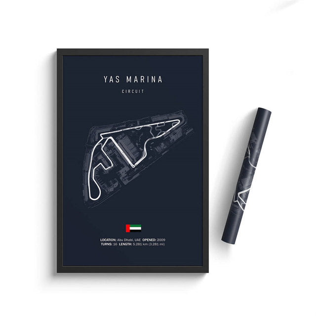 F1 Yas Marina Circuit Poster - Miniature Motorworld