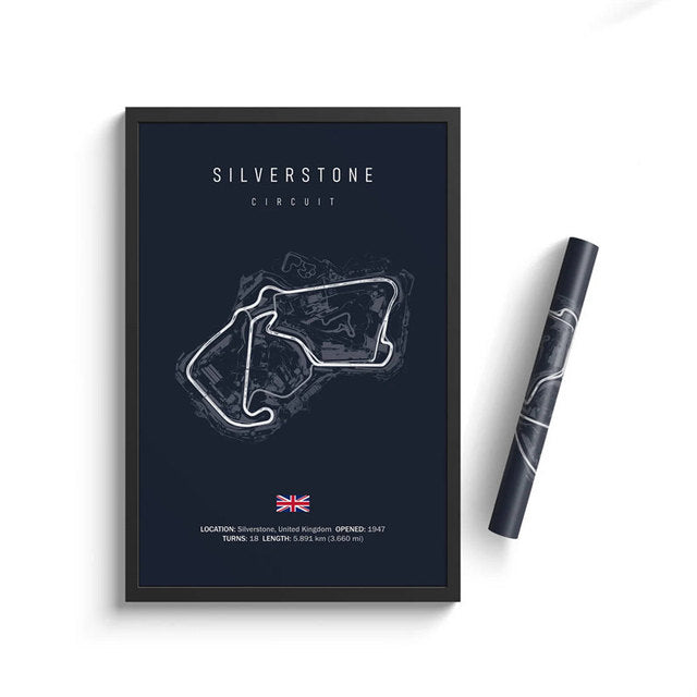F1 Silverstone Circuit Poster - Miniature Motorworld