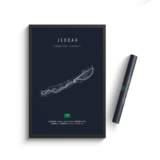 F1 Jeddah Circuit Poster - Miniature Motorworld