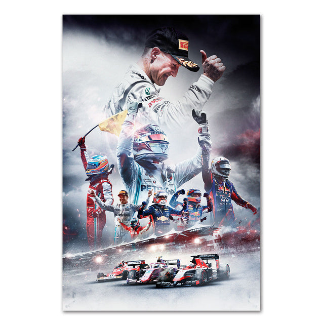 Greatest F1 Drivers Canvas Poster - Miniature Motorworld