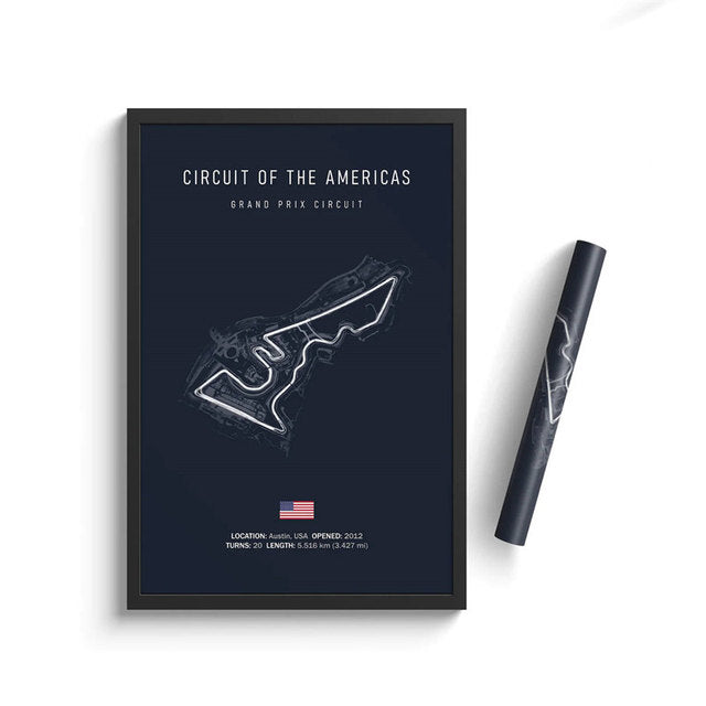 F1 Americas Circuit Poster - Miniature Motorworld