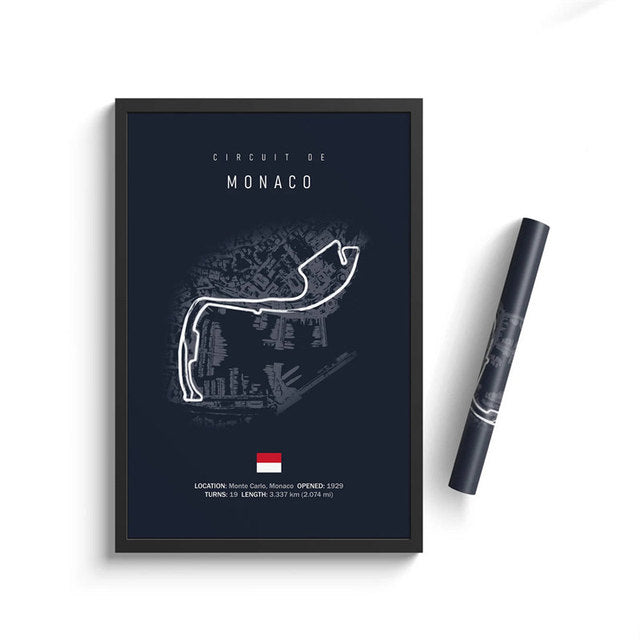 F1 Monaco Circuit Poster - Miniature Motorworld