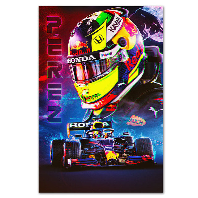 Sergio Perez Canvas Poster - Miniature Motorworld