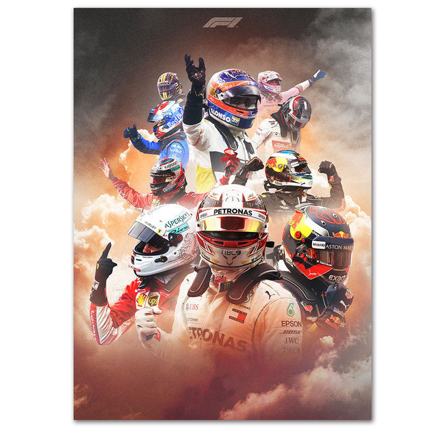2022 F1 Drivers Canvas Poster - Miniature Motorworld