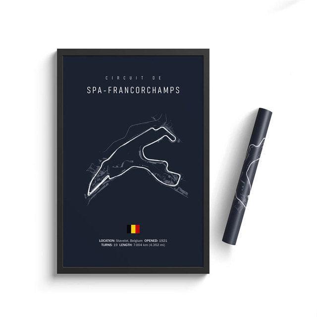 F1 Spa-Francorchamps Circuit Poster