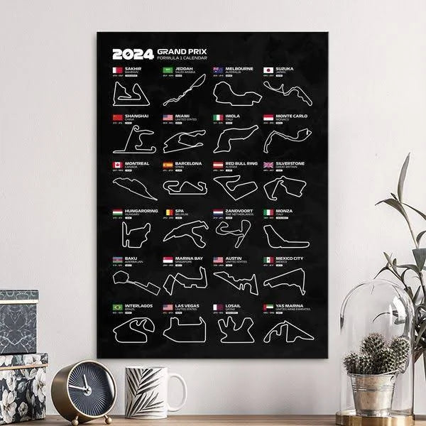 F1 2024 Calendar Poster Miniature Motorworld
